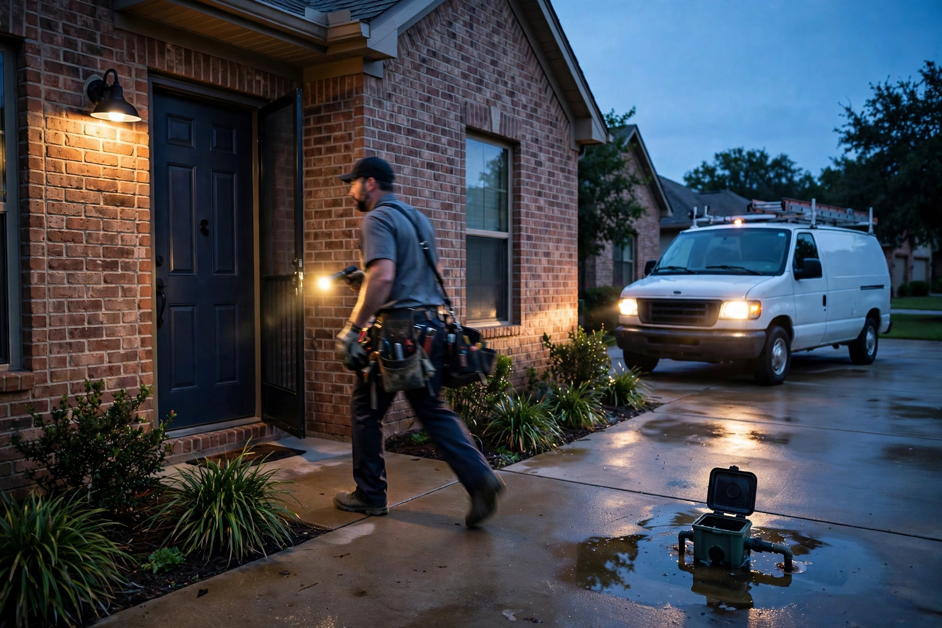 Emergency slab leak response at a North Texas home